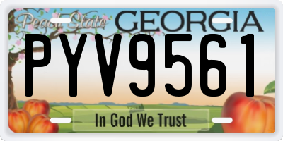 GA license plate PYV9561