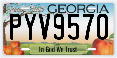 GA license plate PYV9570