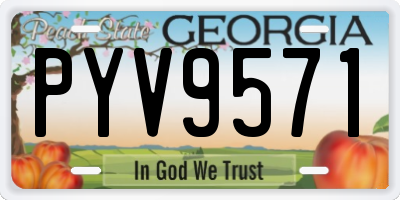 GA license plate PYV9571