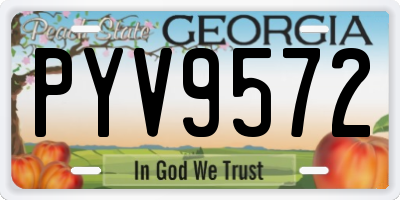 GA license plate PYV9572