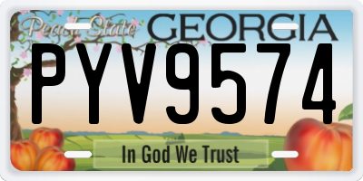 GA license plate PYV9574