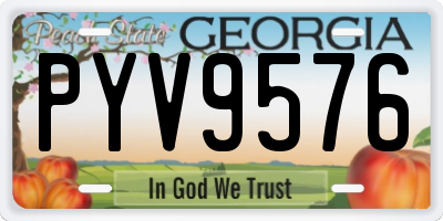 GA license plate PYV9576