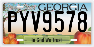 GA license plate PYV9578