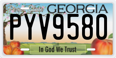 GA license plate PYV9580