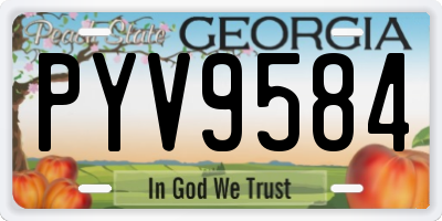 GA license plate PYV9584