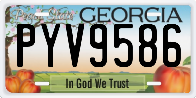 GA license plate PYV9586