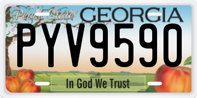 GA license plate PYV9590