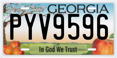 GA license plate PYV9596