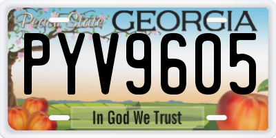 GA license plate PYV9605
