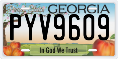 GA license plate PYV9609