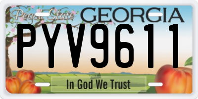 GA license plate PYV9611