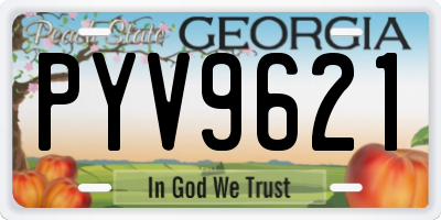 GA license plate PYV9621