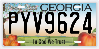 GA license plate PYV9624