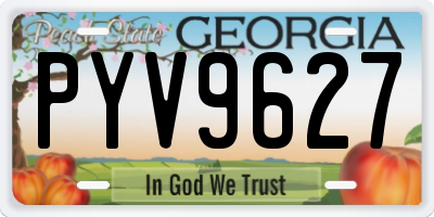 GA license plate PYV9627