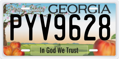 GA license plate PYV9628