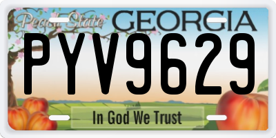 GA license plate PYV9629