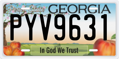 GA license plate PYV9631