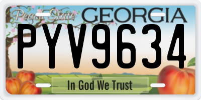 GA license plate PYV9634
