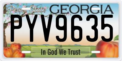 GA license plate PYV9635