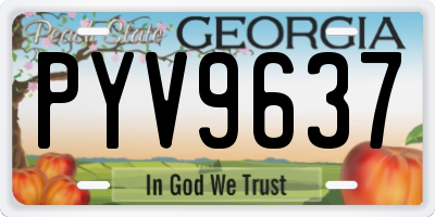 GA license plate PYV9637