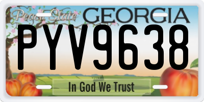 GA license plate PYV9638