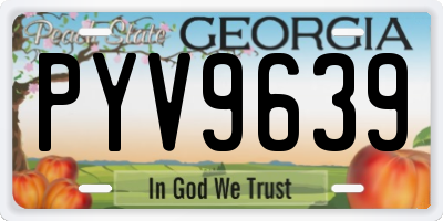 GA license plate PYV9639