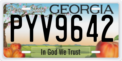 GA license plate PYV9642