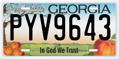 GA license plate PYV9643