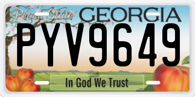 GA license plate PYV9649