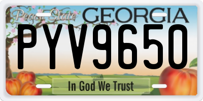 GA license plate PYV9650