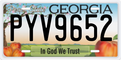 GA license plate PYV9652