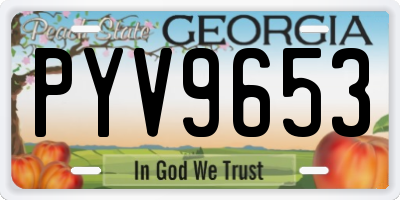 GA license plate PYV9653
