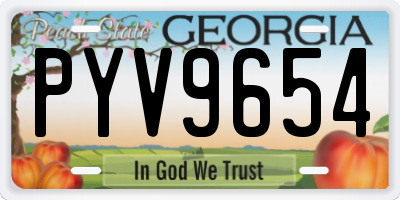 GA license plate PYV9654