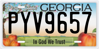 GA license plate PYV9657