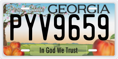 GA license plate PYV9659