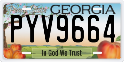 GA license plate PYV9664