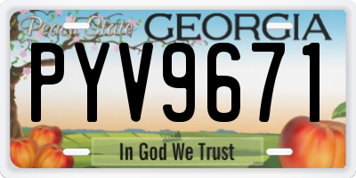 GA license plate PYV9671