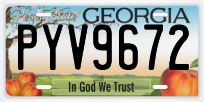 GA license plate PYV9672