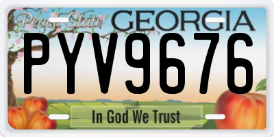 GA license plate PYV9676