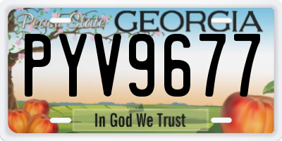 GA license plate PYV9677