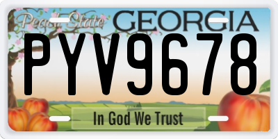 GA license plate PYV9678