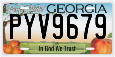 GA license plate PYV9679