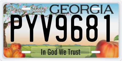 GA license plate PYV9681