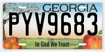 GA license plate PYV9683