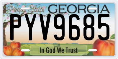 GA license plate PYV9685