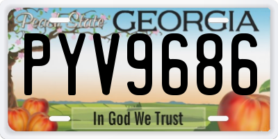 GA license plate PYV9686