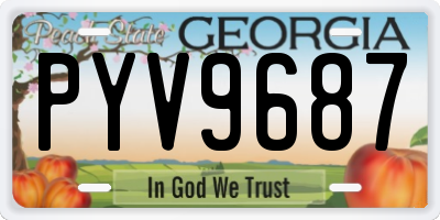 GA license plate PYV9687