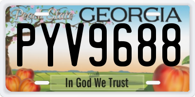 GA license plate PYV9688