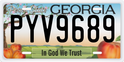 GA license plate PYV9689