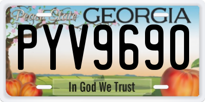 GA license plate PYV9690